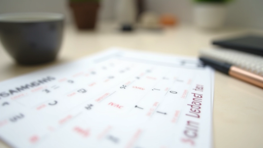 Calendário fiscal com datas importantes marcadas em vermelho para prazos